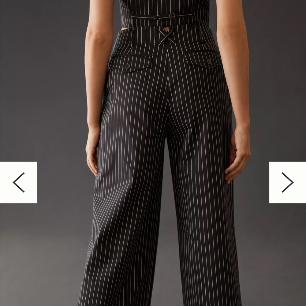 Anthropologie wide leg Maeve pinstripe pant.